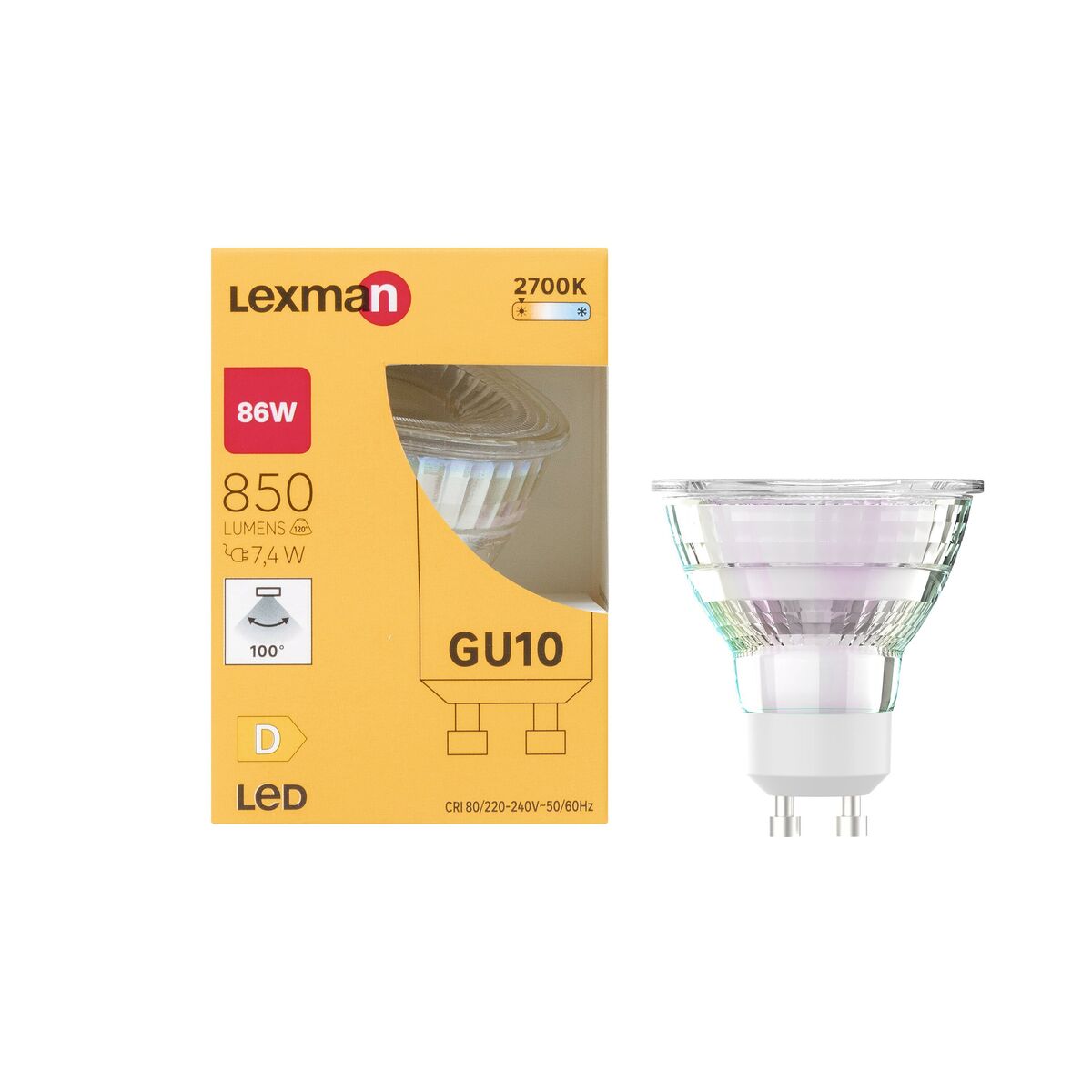 Żarówka LED GU10 7,4 W 850 lm Ciepła biel Lexman