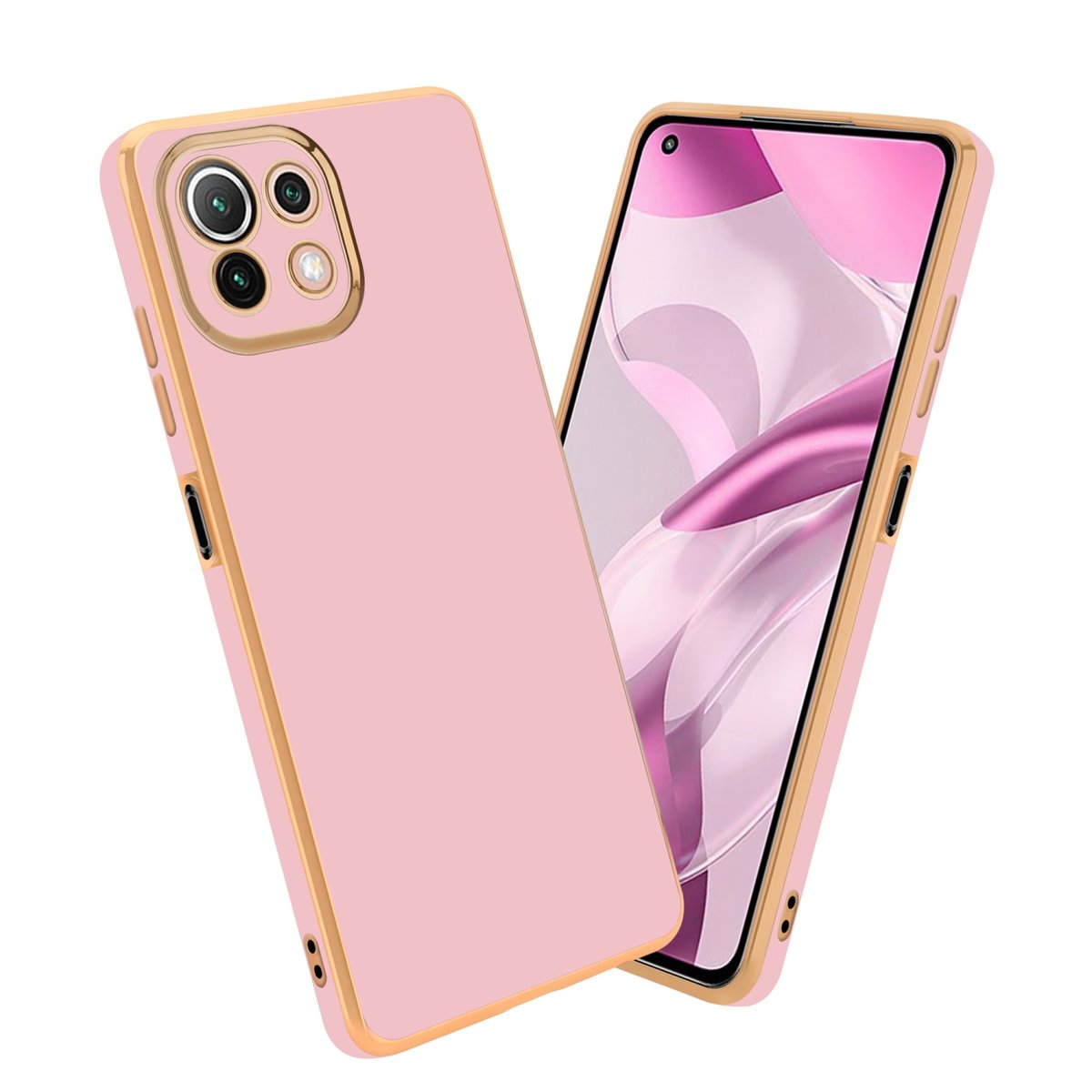Pokrowiec Do Xiaomi Mi 11 LITE (4G / 5G) / 11 LITE NE Etui w Glossy Róż - Złoto TPU Silikonowe Obudowa Case Cover Cadorabo