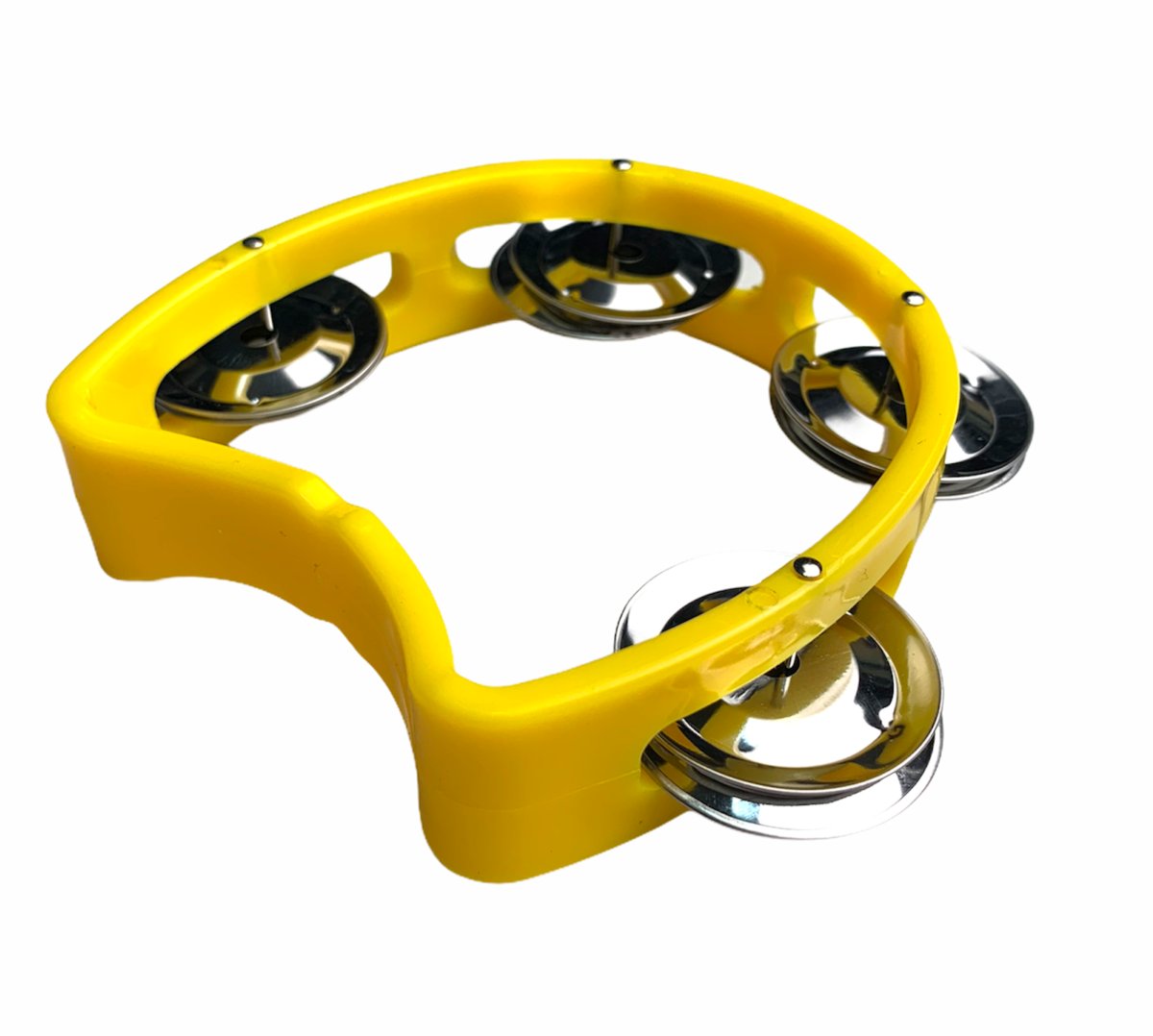 Mini tamburyn półksiężyc z tworzywa 4 pary dzwonków YL