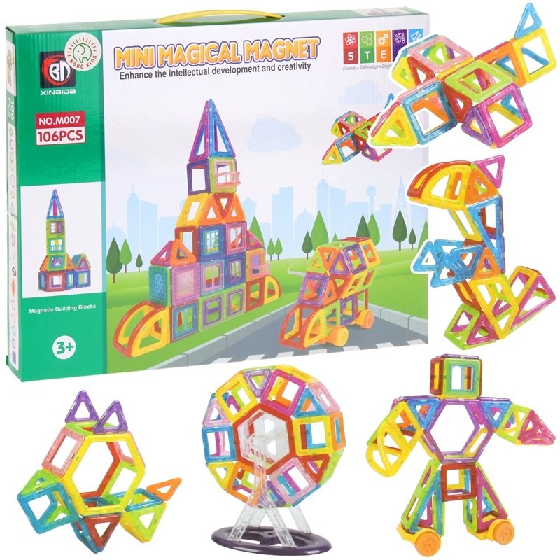 Nobo Kids, Konstrukcyjne Klocki Magnetyczne 3D Panele 106 el.