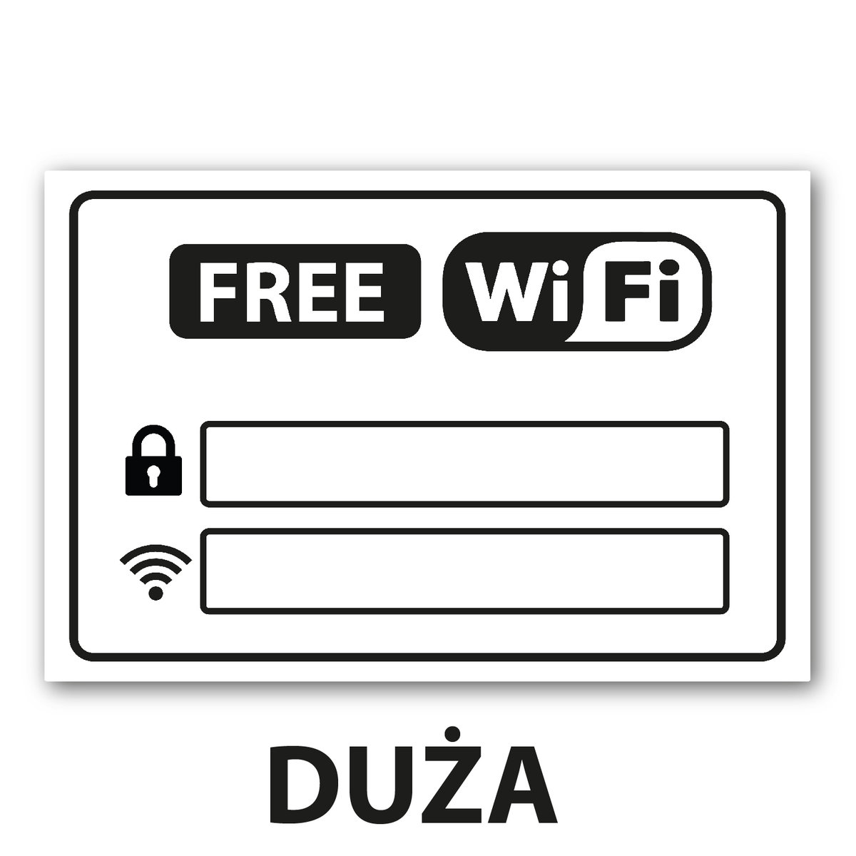 Naklejka informacyjna FREE WIFI biała znak 30 x 20 cm
