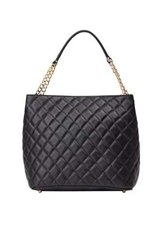 caneva Damska torba z uszami ze skóry, czarna, czarny, jeden rozmiar