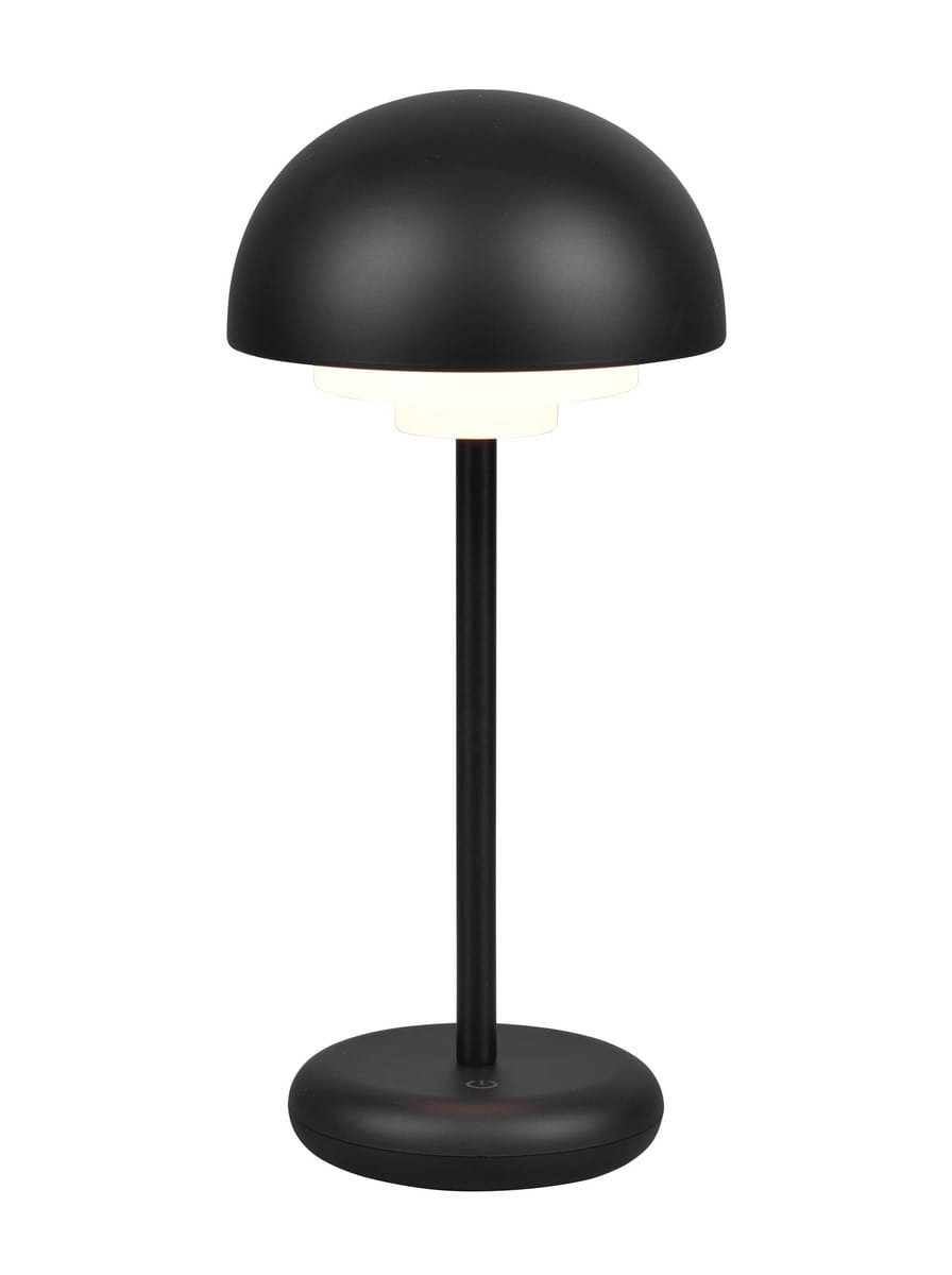 Trio Leuchten Czarna lampa stołowa z akumulatorem LED i 3-stopniowym dotykowym ściemniaczem – Maureen