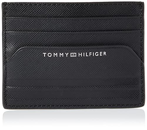 Tommy Hilfiger Męskie skórzane portfele TH Business CC, czarne, jeden rozmiar, Czarny, rozmiar uniwersalny