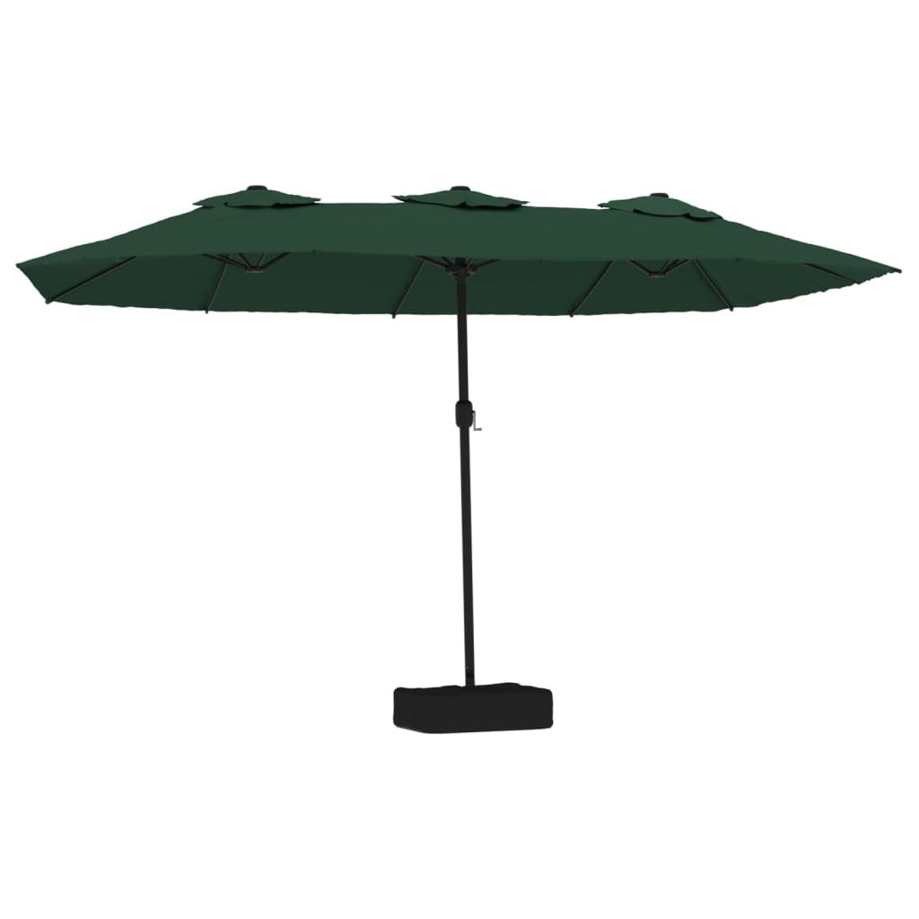 Podwójny parasol ogrodowy, zielony, 449x245 cm