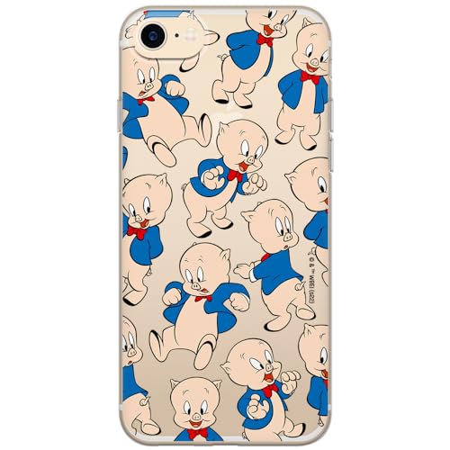 ERT GROUP etui na telefon Iphone 7/8/ SE 2/ SE 3, case oryginalny i oficjalnie licencjonowany przez Looney Tunes, wzór Porky Pig 001, optymalnie dopasowane, plecki z TPU częściowo przeźroczyste