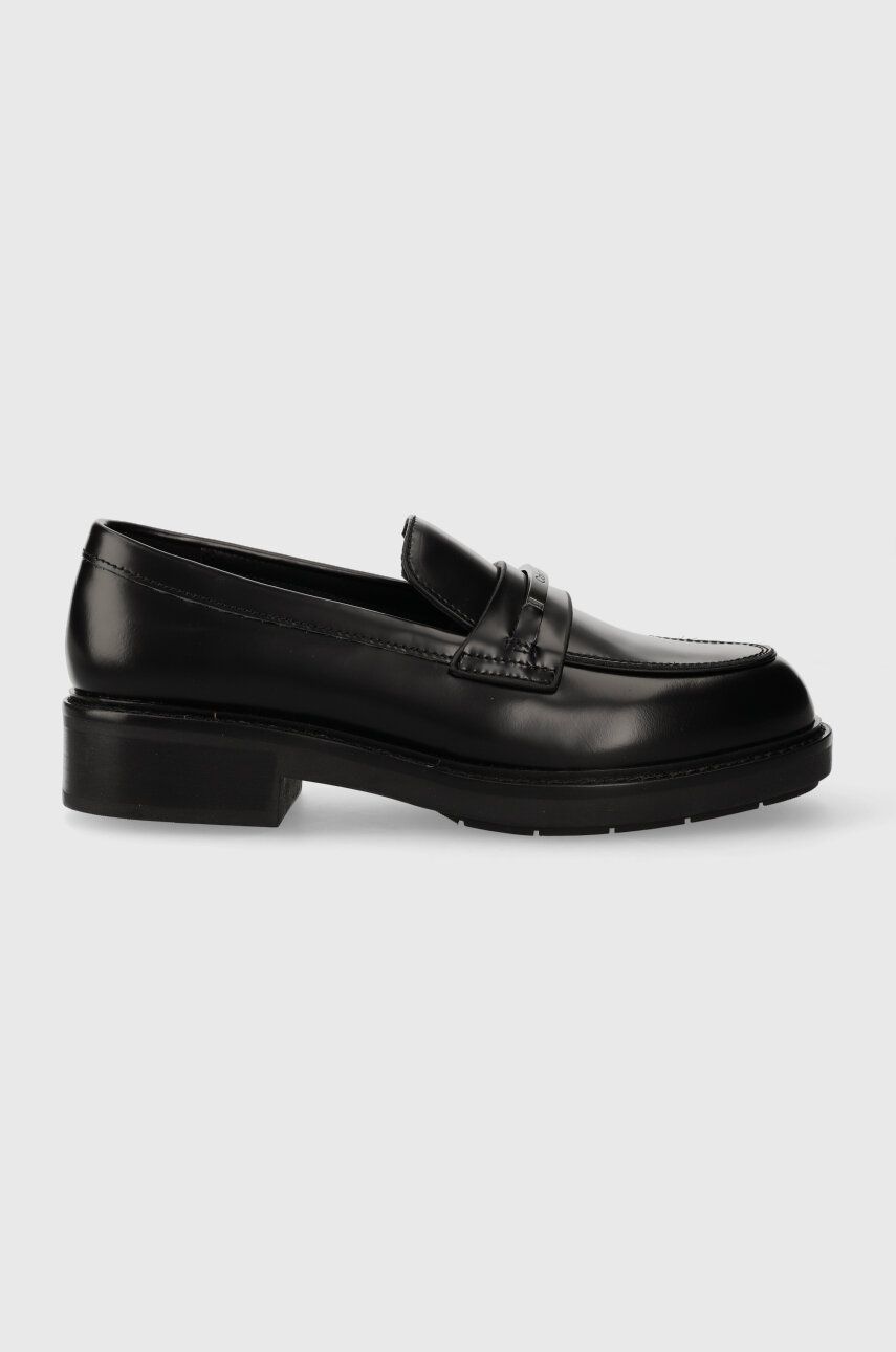 Calvin Klein mokasyny RUBBER SOLE LOAFER W damskie kolor czarny na platformie HW0HW01791