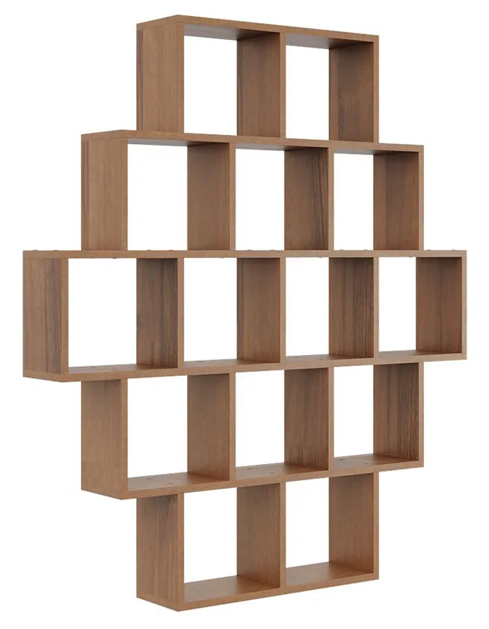 Minimalistyczny regał wiszący lub stojący w kolorze orzech T9-A02