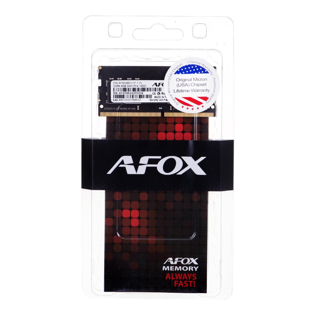 AFOX  do laptopa SODIMM DDR4 8GB 2400 MHz CL11 AFSD48EH1P AFSD48EH1P