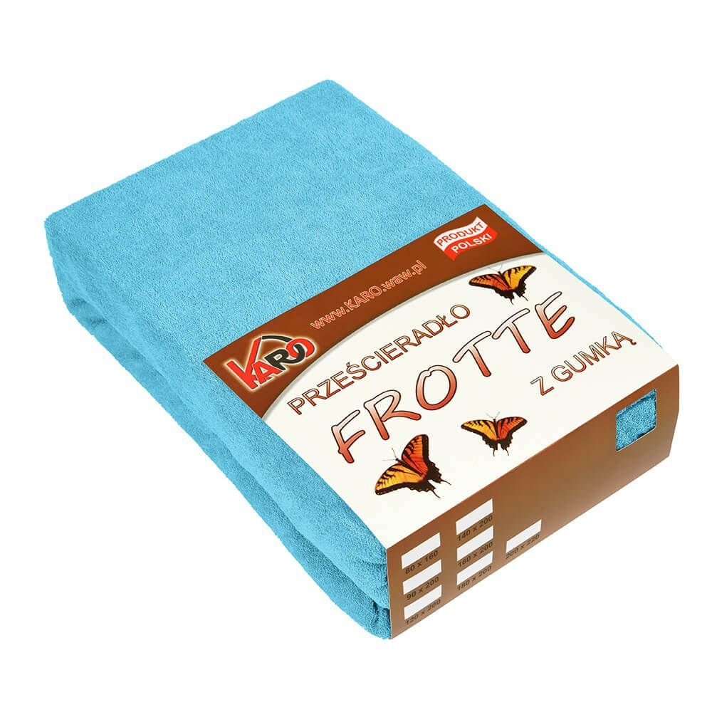 Karo Prześcieradło frotte z gumką 160x220 turkusowe F26-160 MKO-215437