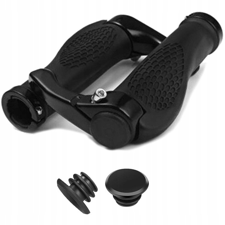 Chwyty Kierownicy Rogi Gumowe Rowerowe Alu Czarne