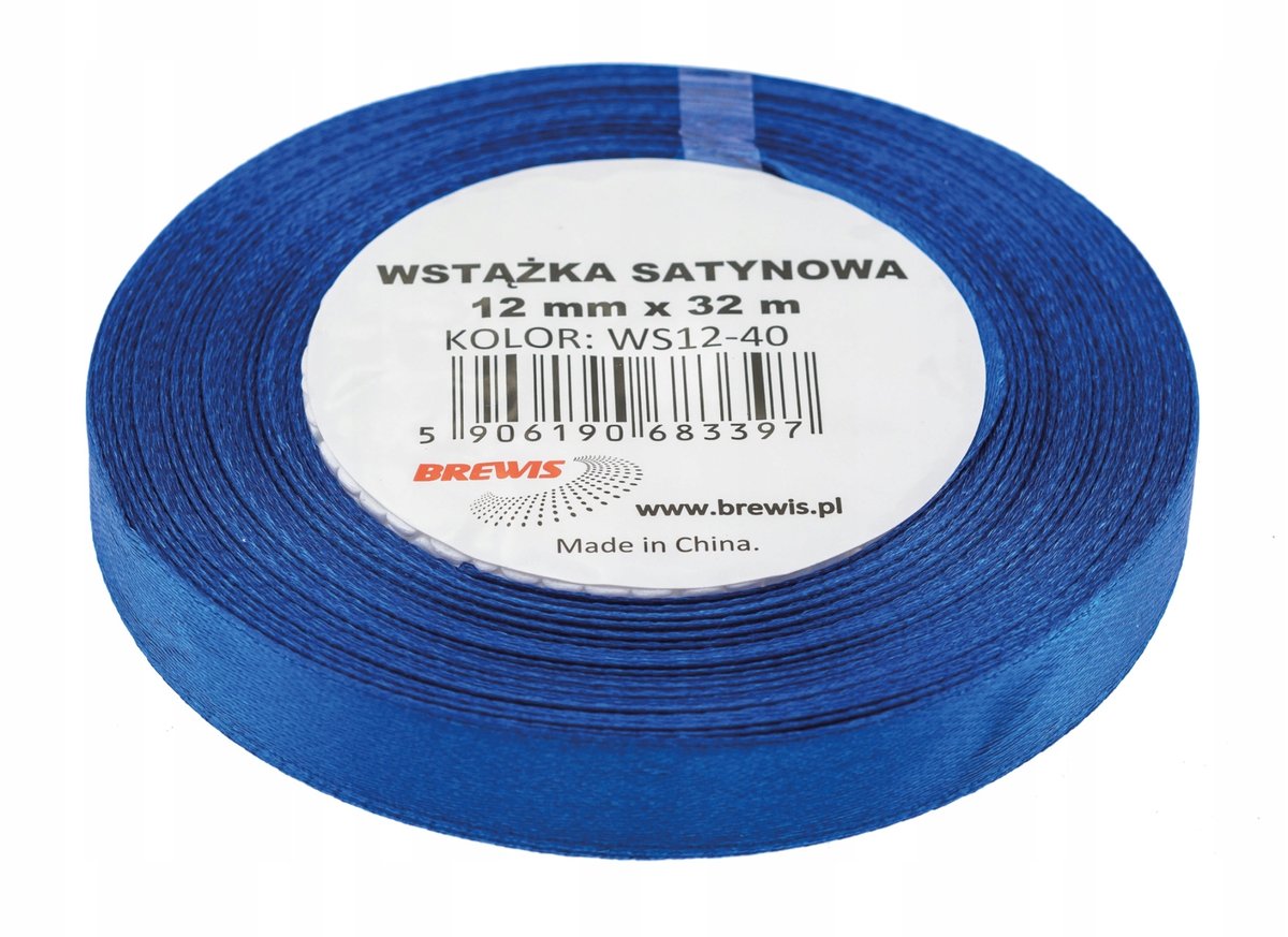 Brewis Wstążka dekoracyjna satynowa 12mmx32m ciemnoniebieska 40
