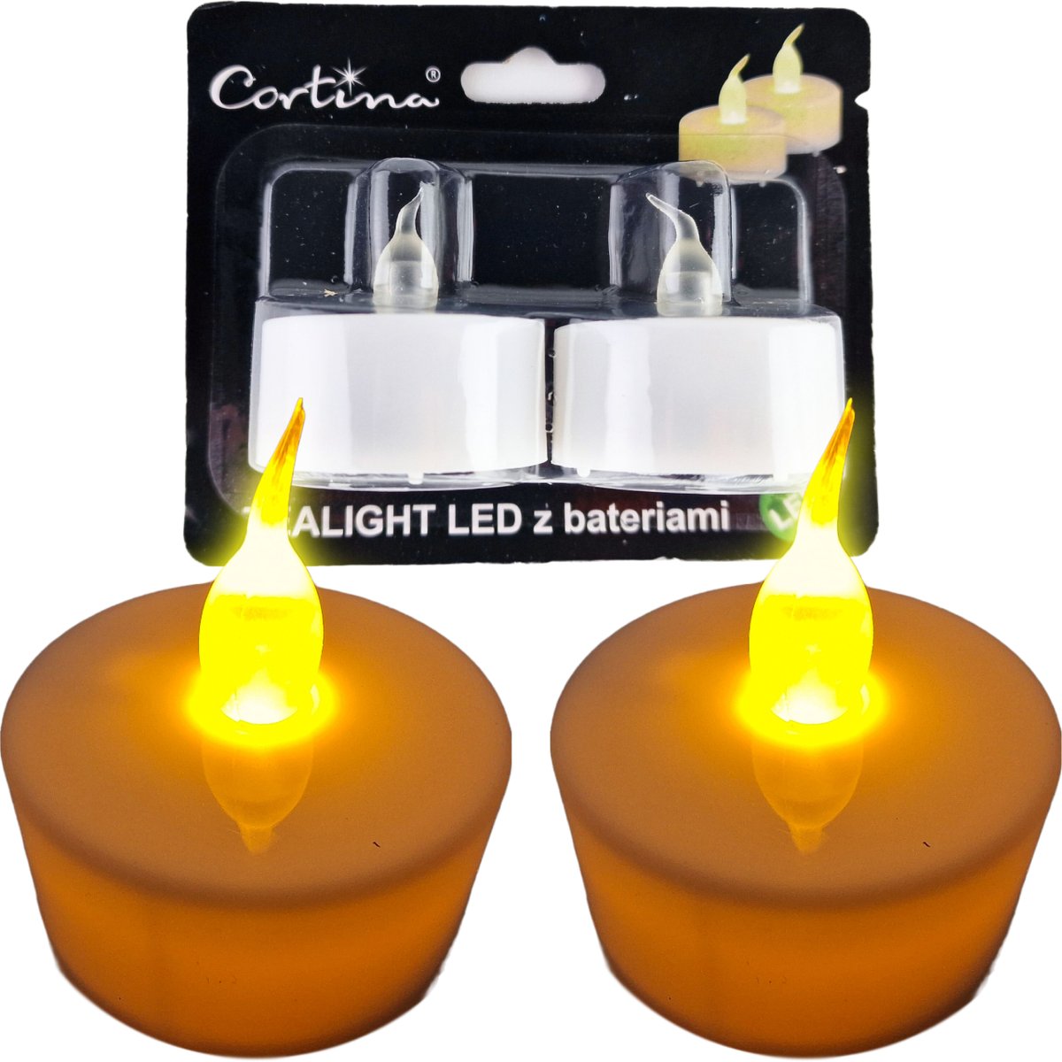 ŚWIECZKI WKŁADY LED 2SZT TEALIGHT ZESTAW CR2032