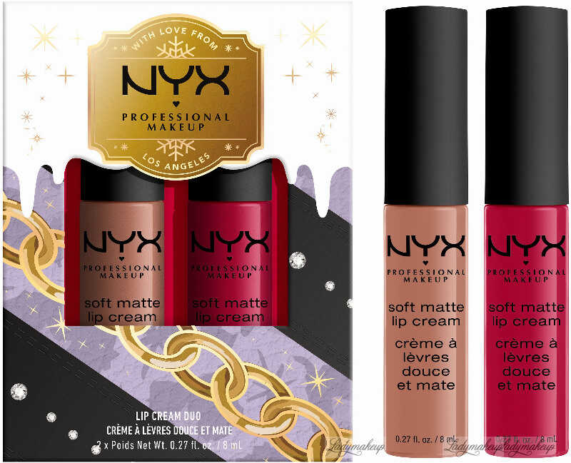 NYX Professional Makeup - LIP CREAM DUO - Zestaw 2 pomadek w płynie Soft Matte - Abu Dhabi, Monte Carlo