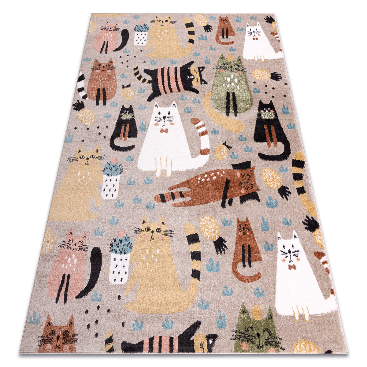 Dywan FUN Kittens dla dzieci, koty, kotki beż, 160x220 cm