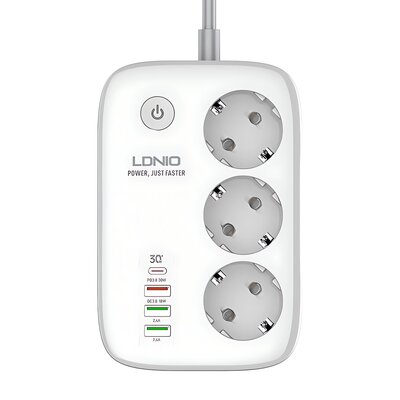 Inteligentna listwa zasilająca Wi-Fi LDNIO SEW3452 (biała)