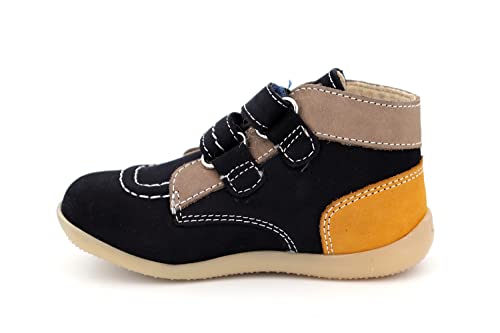 Kickers Buty dziecięce Bonkro-2, uniseks, Bu Marine Kaki Jaune, 18 EU
