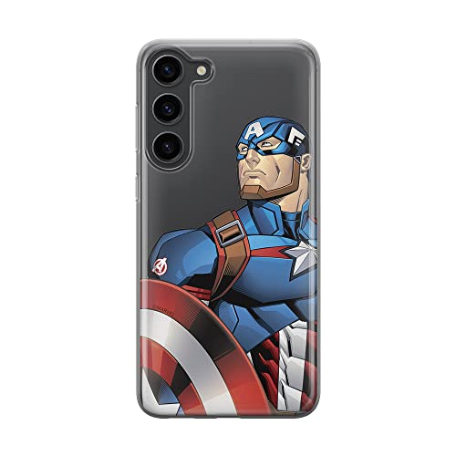 Etui Kapitan Ameryka 011 Marvel Nadruk częściowy Przeźroczysty Producent: Samsung, Model: S23