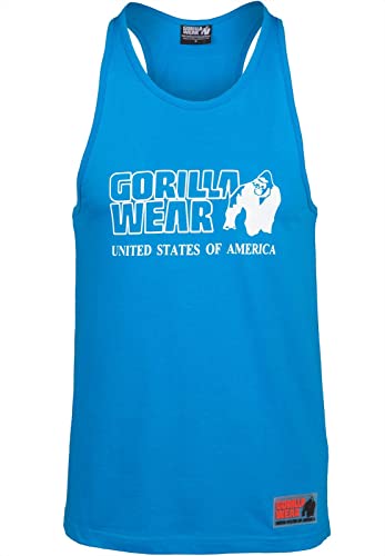 Gorilla Wear - Classic Tank Top - jasnoniebieski - Bodybuilding Sport codzienny czas wolny z nadrukiem logo lekki i wygodny dla optymalnego ruchu z bawełny