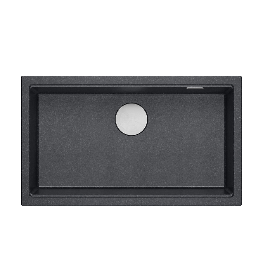 QUADRON DASH 110 GraniteQ zlewozmywak black diamond 76x44x23,5 cm 1-komorowy wpuszczany z syfonem manualnym stal szlachetna