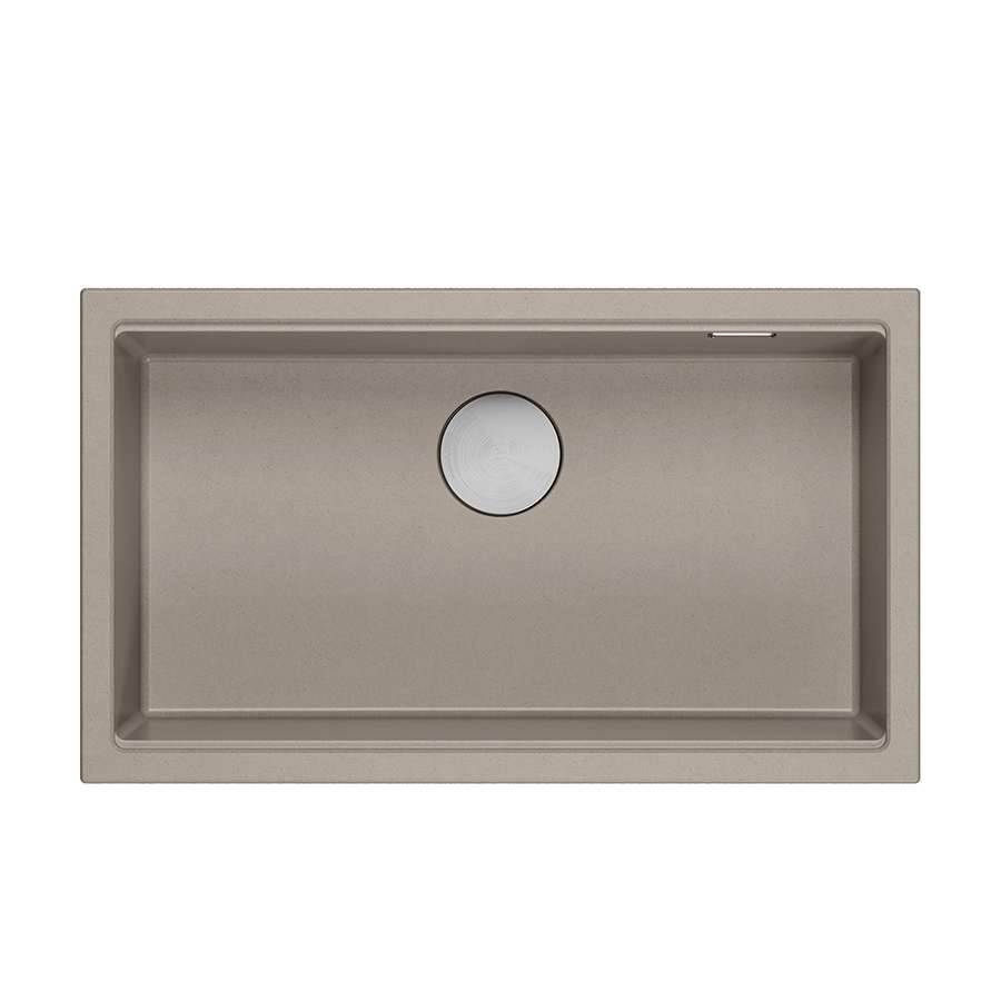 DASH 110 GraniteQ zlewozmywak soft taupe 76x44x23,5 cm 1-komorowy wpuszczany z syfonem manualnym stal szlachetna