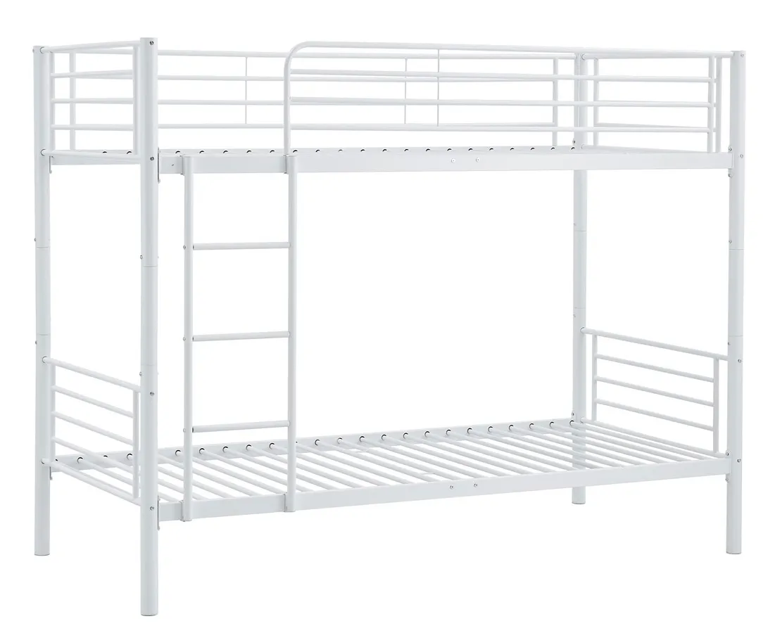 Białe metalowe łózko piętrowe 90x200 G1-W12