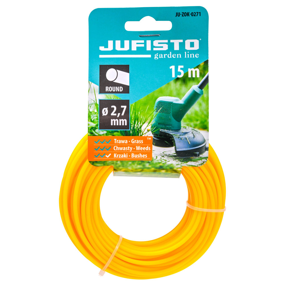 Żyłka Tnąca Do Kos I Podkaszarek 2,7 Mm 15 Mb Jufisto Ju-Zok-0271 Okrągła