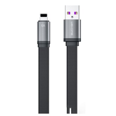 Wk Design King Kong 2nd Gen series płaski kabel USB - Lightning do szybkiego ładowania / transmisji danych 6A 1 czarny (WDC-156) WDC-156