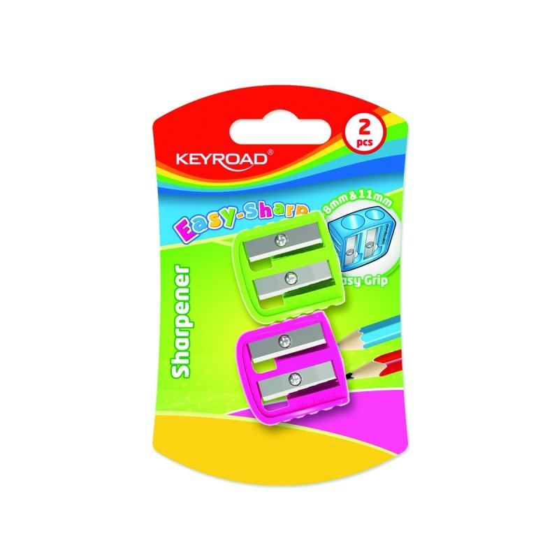 Keyroad Temperówka plastikowa podwójna pastel 2 szt.