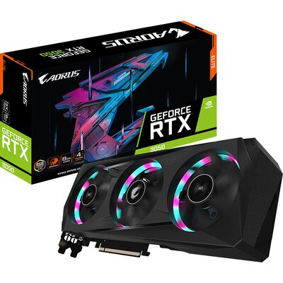 Gigabyte Karta VGA AORUS GeForce RTX 3050 ELITE 8G 8GB GDDR6 128bit 2xHDMI 2xDP PCIe4.0 GV-N3050AORUS E-8GD