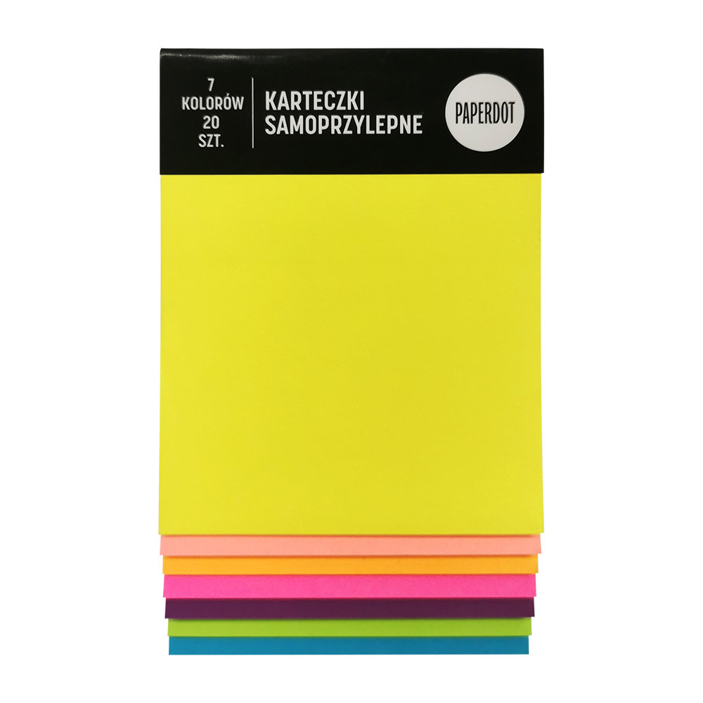 Paperdot, Karteczki samoprzylepne, 7 kolorów
