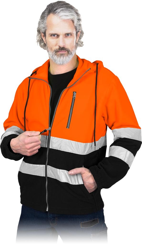 Bluza ochronna z polaru pomarańczowo-czarny roz.XXL