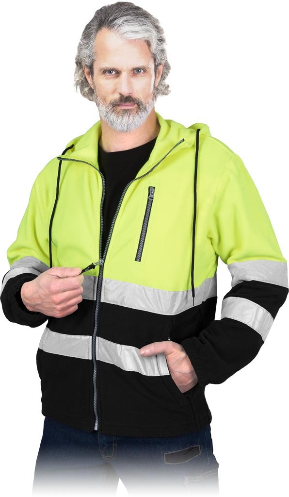 Bluza ochronna z polaru żółto-czarny roz.M
