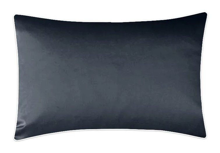 Poszewka satynowa SAN ANTONIO antracyt z białą lamówką 50x70 MARO HOME