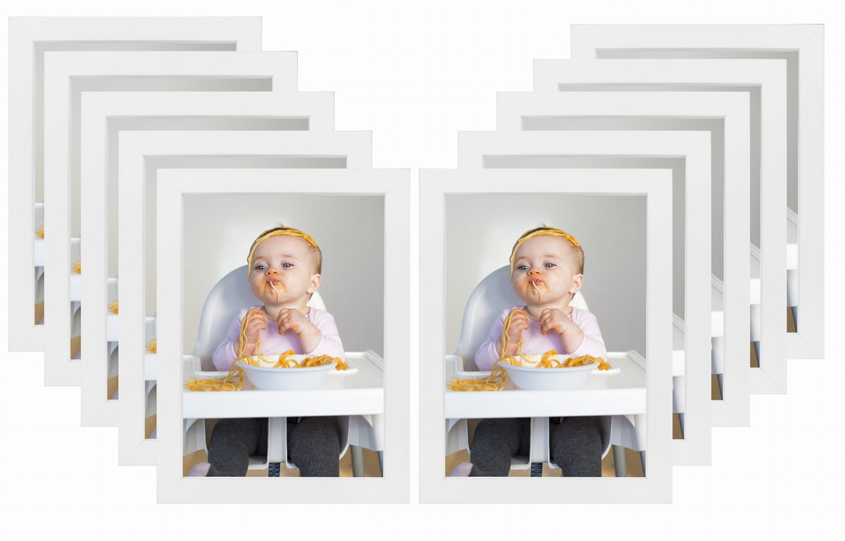 Zestaw ramek do zdjęć 10x15 cm 10 szt ze szkłem białe BD art