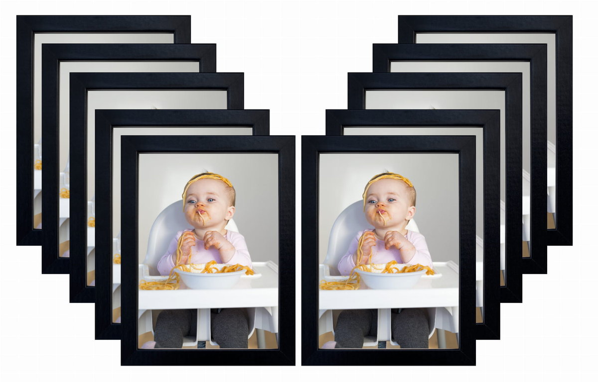 Zestaw Ramek Do Zdjęć 10X15 Cm 10  Szt Czarne Ze Szkłem Bd Art