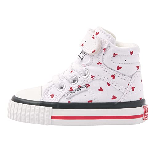 British Knights Dee sneakersy dziewczęce, Białe kropki, czerwone serca, 25 EU