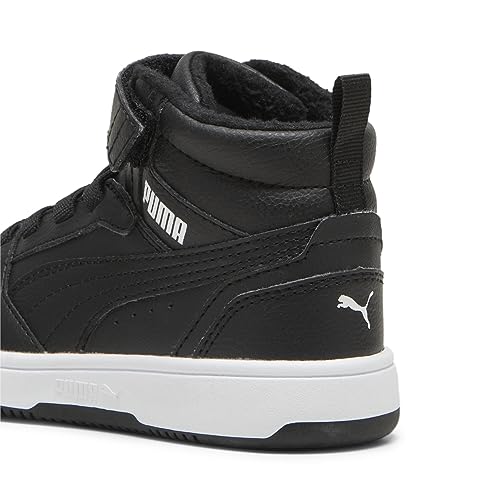 PUMA Rebound V6 Mid WTR AC+ PS, trampki dziecięce, Shadow Gray Puma Czarna Puma Biała, 30.5 EU