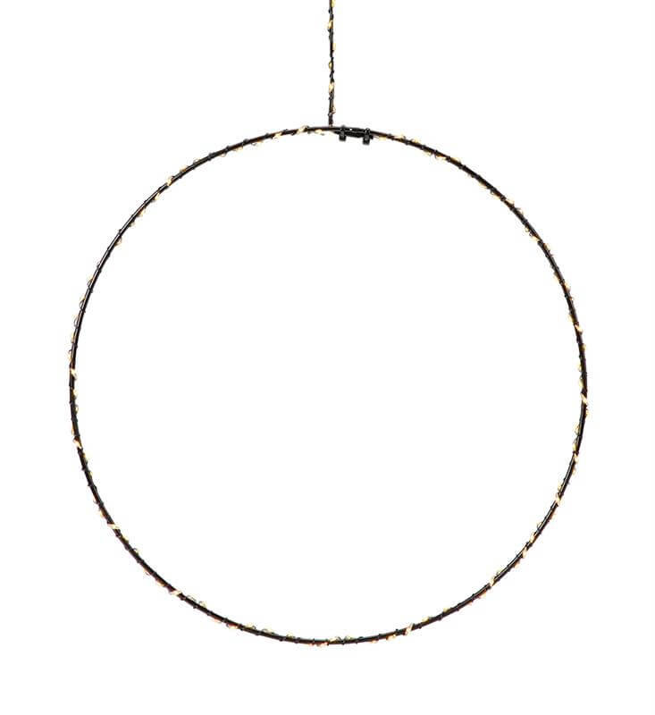Czarna świąteczna wisząca dekoracja świetlna Markslöjd Alpha Circle, wys. 30 cm