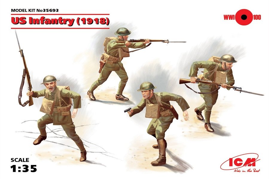 ICM 35693 Figurki US Infantry (1918) [4szt] 1:35