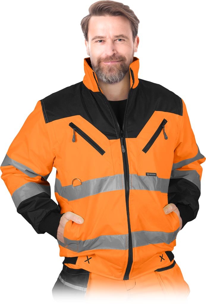 Kurtka ochronna ocieplana pomarańczowo-czarny roz.3XL
