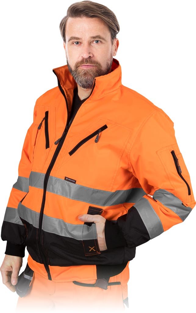 Kurtka ochronna ocieplana pomarańczowo-czarny roz.3XL