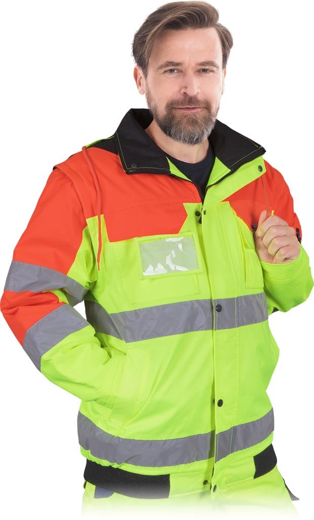 Kurtka ochronna ocieplana żółto-pomarańczowy roz.XL