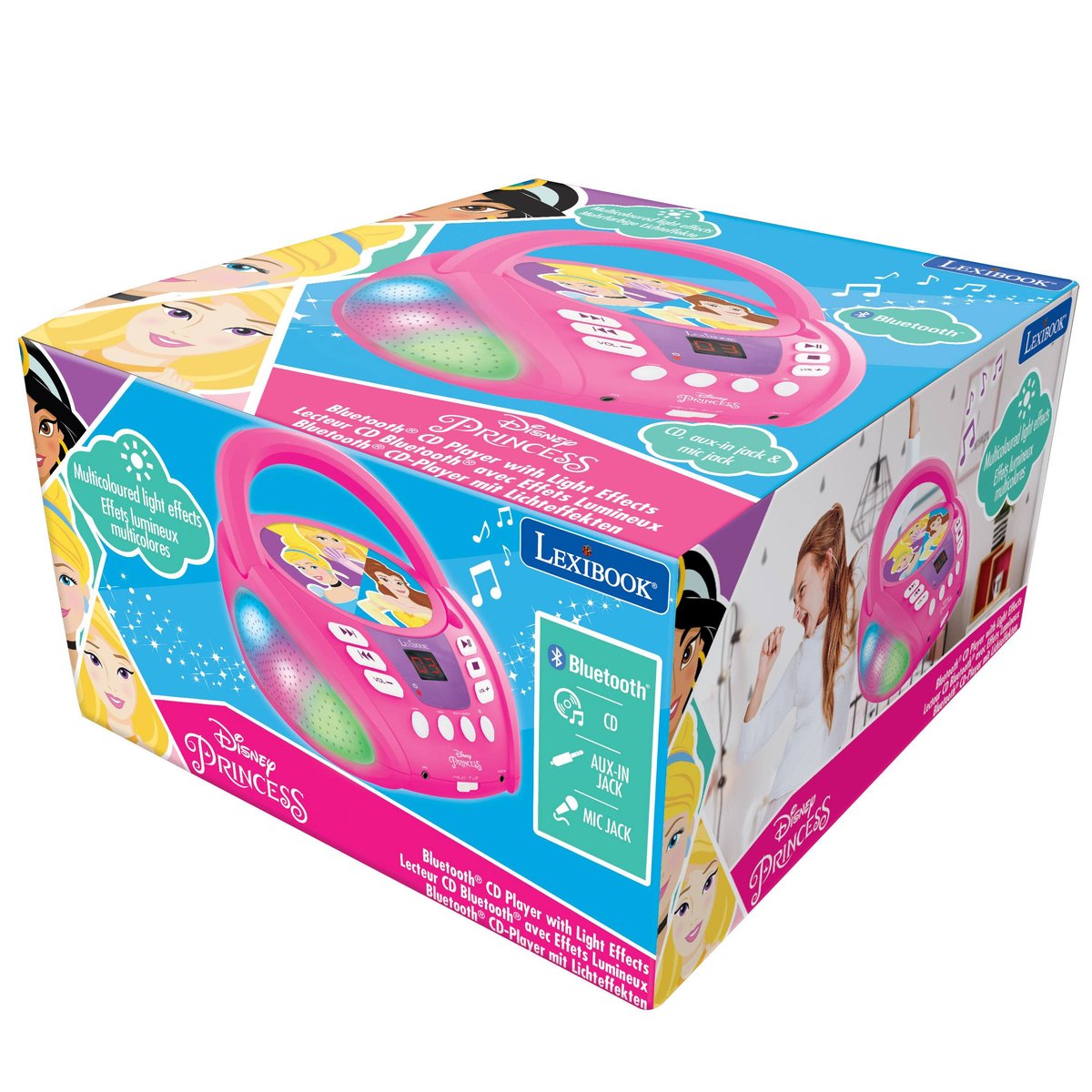 Lexibook, Odtwarzacz Cd Bluetooth Księżniczki Z Efektami Świetlnymi Rcd109Dp