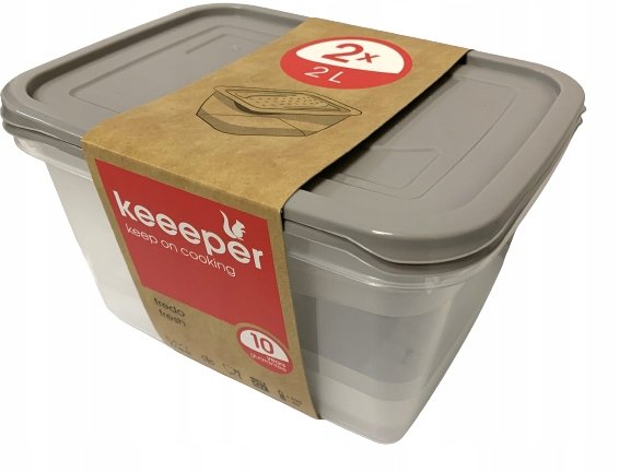 KEEEPER zestaw 2 pojemników 2 litry szary