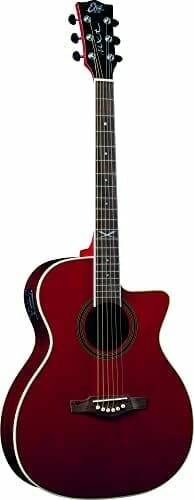 Eko GUITARS - NXT A100CE SEE THROUGH RED, Gitara akustyczna, Mahoń dolny uchwyt, Klawiatura w Ameryce Południowej Roupana, Auditorium Cutaway, Kolor Czerwony