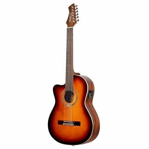 Ortega Guitars Performer Series gitara koncertowa 4/4 wąska szyjka Lefty koc świerkowy + Preamp + torba (RCE238SN-FT-L) RCE238SN-FT-L