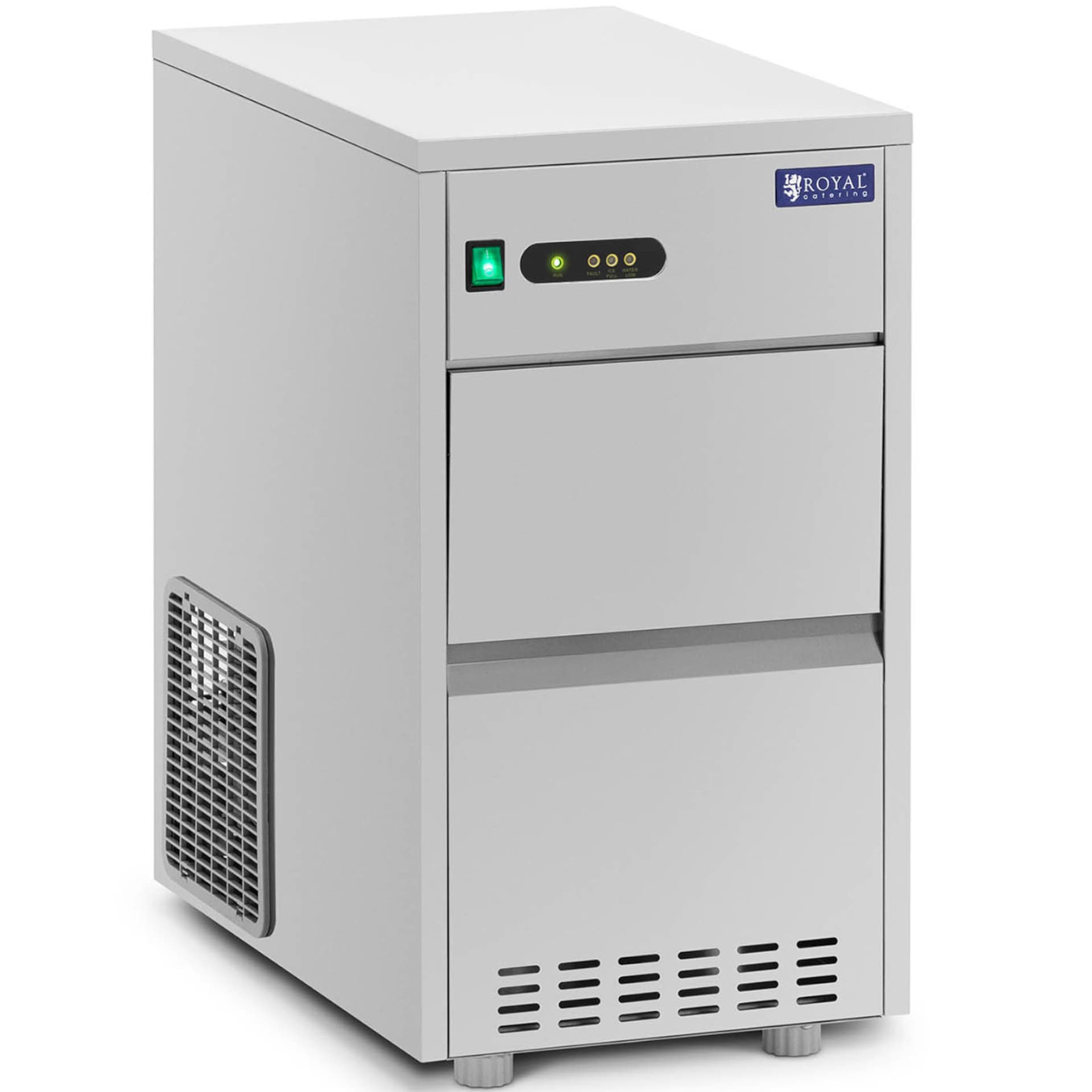 Kostkarka do lodu - 20 kg/24 h - pojemność 5 kg - 165 W - stal nierdzewna - Royal Catering RCIC-20BI