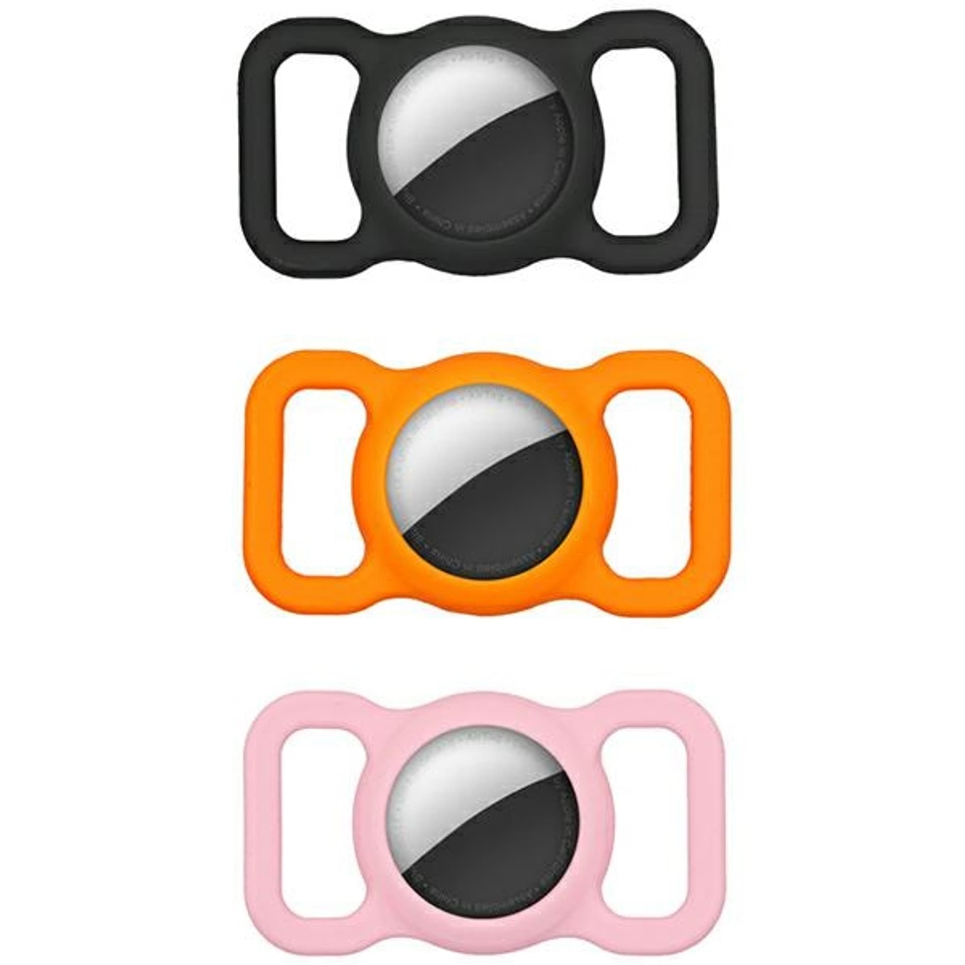 4smarts Silicone Case PetSet dla AirTag etui na  AirTag 3 szt. (1 x Black, 1 x Orange, 1 x Pink) 540289