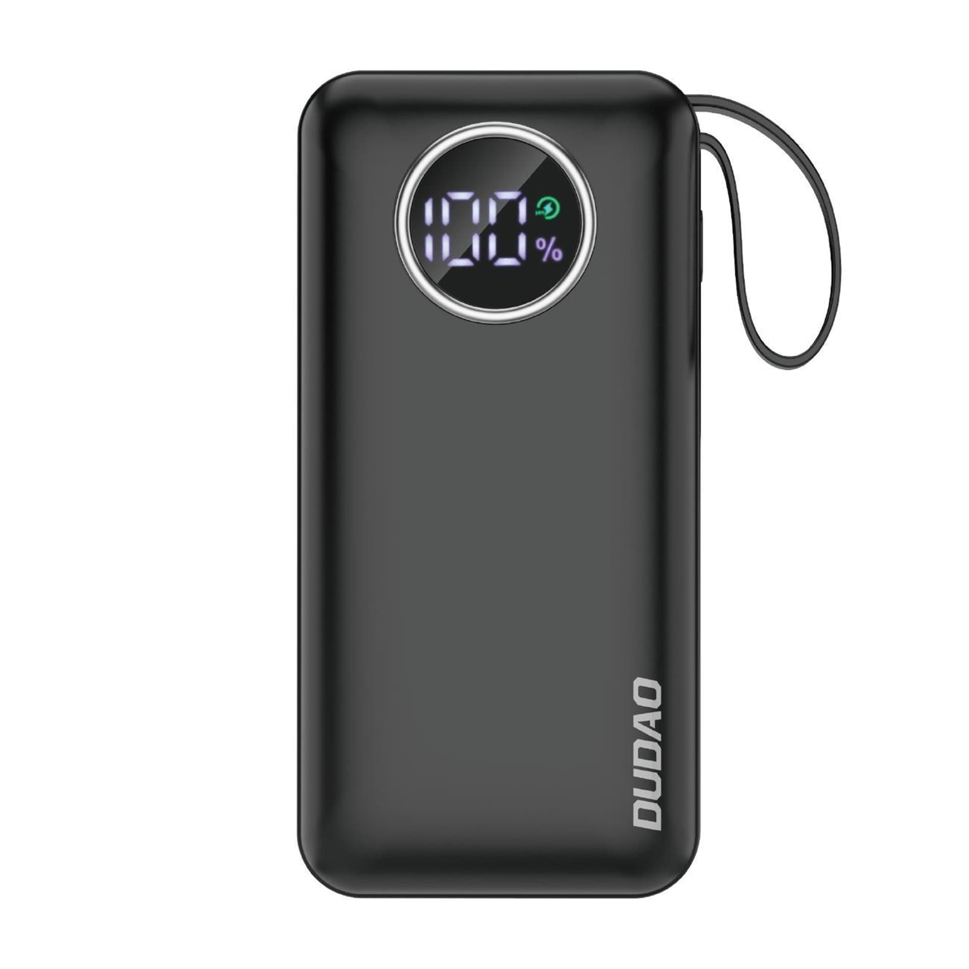 Dudao K15sB powerbank 10000mAh 1xUSB-A / 1xUSB-C 22.5W z wbudowanym kablem 1xLightning / 1xUSB-C czarny